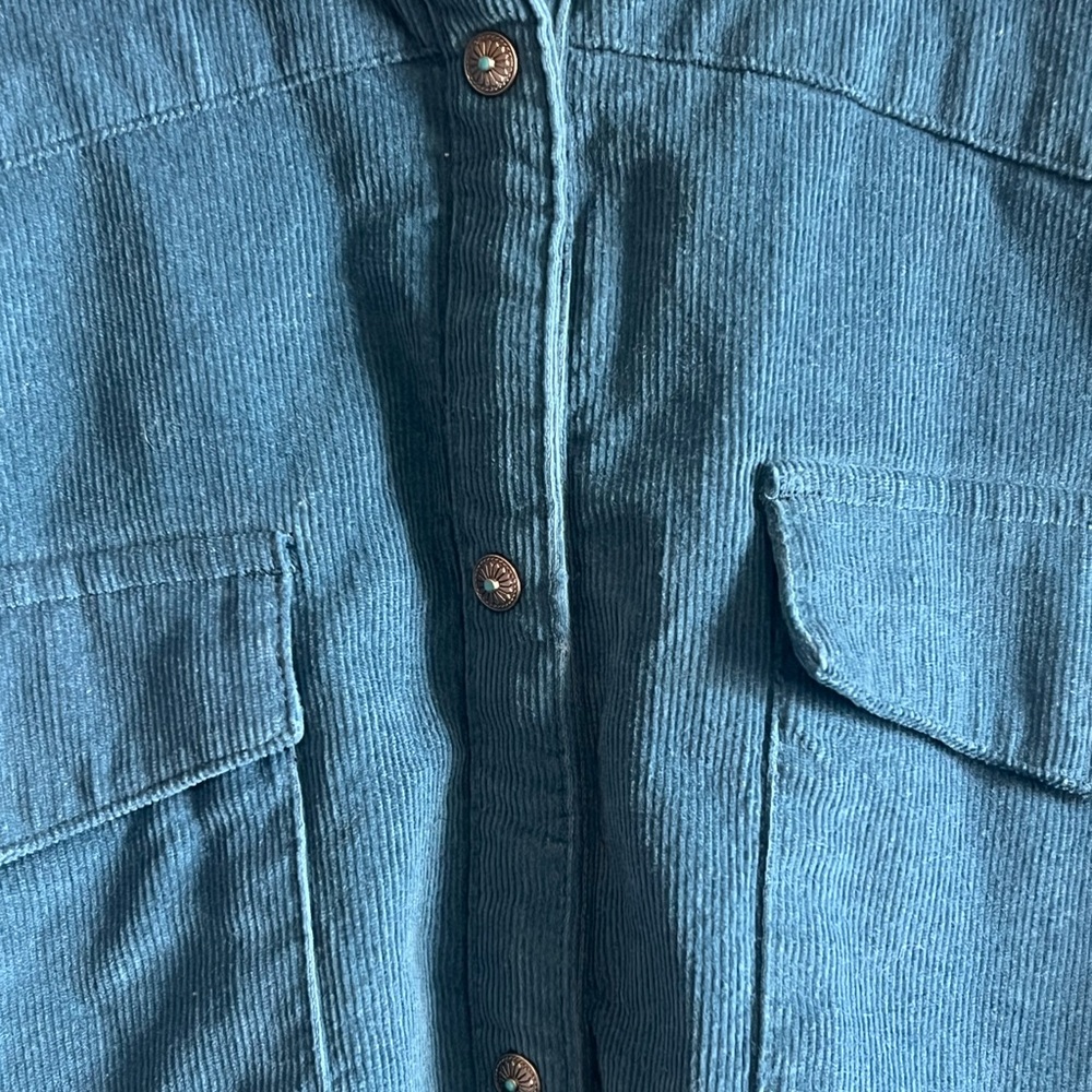 Shyanne Wale Corduroy Long Sleeve Snap Western Shirt Size L - Picture 7 of 14